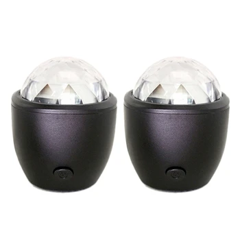 2X USB kristal sihirli top flaş DJ ışıkları disko topu parti sahne projektör ışıkları Mini LED ses aktif