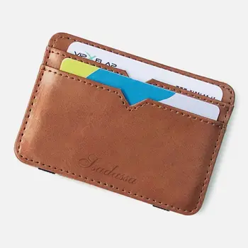 Vintage bozuk para cüzdanı Su geçirmez PU Deri kimlik kartı tutucu İş Cüzdan Erkekler Sihirli Cüzdan Para Klip Kart saklama kutusu