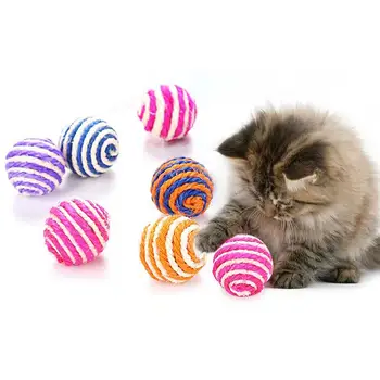 Sisal Topu Kedi Scratcher Pet Tırmalama Topu Çiğnemek İnteraktif Oyuncak Doğal Sisal Kedi Kapmak Topu Oyuncak Pet Kediler Yavru