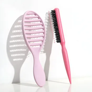 Masaj Hollow Out Saç Fırçası Marka Yeni İki adet Plastik Darbe Kurutma Aracı Plastik Tarak İki parçalı Set Saç