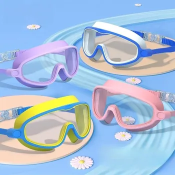 Çocuk Büyük Çerçeve yüzme gözlükleri Erkekler Ve Kadınlar İçin Su Geçirmez Ve Anti Sis Silikon Gözlük Miyopi İçin Kullanılabilir