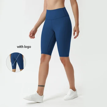 Marka Yeni Yüksek Belli Kalça Yoga Şort Logo İle kadın Yaz Nefes Elastik Sürme Spor Sıkı Spor Tayt