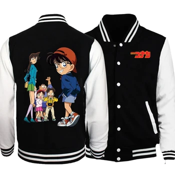 Sıcak Japonya C-Conans Dedektif Beyzbol Baskı Streetwear Hip-Hop Tişörtü Unisex Spor beyzbol ceketleri Streetwear