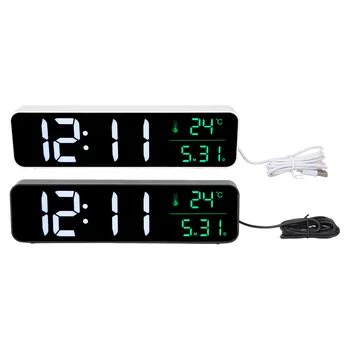 Dijital Saat Hafıza Fonksiyonu Müzik LED dijital alarmlı saat Saat USB 5V 1A 12 / 24H Büyük Ekran 5 Ayarlanabilir Parlaklık Yatak Odası için