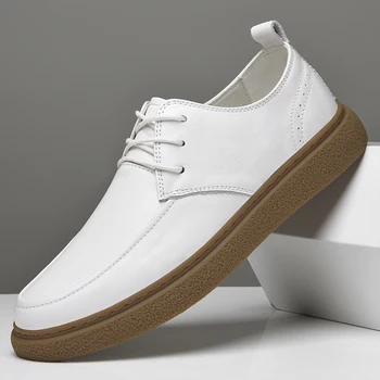 Hakiki deri ayakkabı Erkekler İçin En Kaliteli Erkek Moccasins Moda Beyaz Rahat düz Ayakkabı