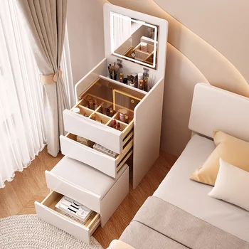 Beyaz Lüks Şifoniyer makyaj masası aynası Çekmece yatak odası dolabı Minimalist Makyaj Odası Kozmetik Modern İskandinav Ev Ürünleri