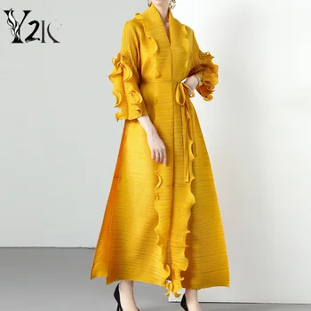 Y2K elbise moda şık katı midi uzun elbiseler kadın streetwear dantelli gevşek büyük boy zarif ofis sonbahar parti vestido