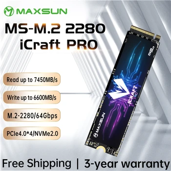 MAXSUN SSD 7450 mb/s NVMe M. 2 2280 2TB 1TB Dahili Katı Hal sabit disk M2 PCIe4.0x4 2280 SSD Sürücü masaüstü bilgisayar Dizüstü Bilgisayar