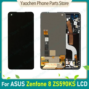 ASUS Zenfone 8 için LCD ZS590KS ZS590KS-2A007EU I006D Ekran dokunmatik ekranlı sayısallaştırıcı grup ASUS ZS590KS LCD