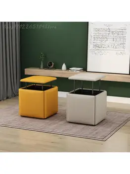Beş-in-one dışkı zar net kırmızı Rubik küp ev kanepe tabure kombinasyonu ayakkabı tabure sehpa modern minimalist yaratıcılık
