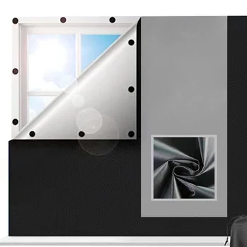 Tam Gölgeleme Pencere Perdesi, Ücretsiz Delme 420D Gümüş kaplı Güneş Gölge Yatak Odası için, Taşınabilir ve Kesilebilir