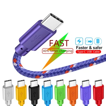 USB C Tipi C Kablosu Hızlı Şarj 1m 2m 3m Şarj için huawei p9 p10 p20 mate 10 pro lite samsung S9 S10 Artı s8 Not veri kablosu