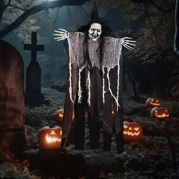 Asılı Grim Reaper Dekorasyon Ürkütücü Açık Cadılar Bayramı Dekor Asılı Grim Reaper İskeletler Perili Evler Partiler Teraslar