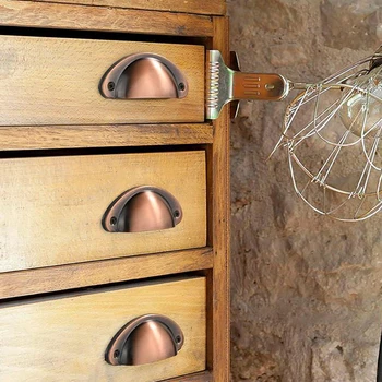4 ADET Antik Metal mutfak çekmecesi dolap kapağı tutacağı Ev Mobilya Kolları Donanım Dolap Antika Pirinç Kabuk Çekme Kolları