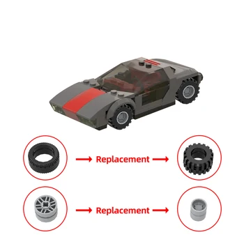 Gobricks MOC Runabout Modeli Tuğla Hızlı Araba Yapı Taşları Kiti Yol Yarış Supercar Tuğla Taksi Toplayıcı Çocuklar İçin Hediye