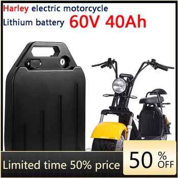60V 40Ah Harley elektrikli otomobil lityum pil su geçirmez 18650 Pil için iki Tekerlekli Katlanabilir citycoco elektrikli scooter bisiklet