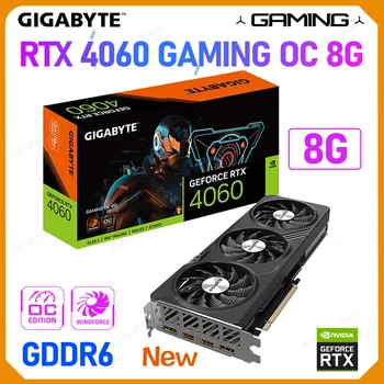 Yenı RTX 4060 Oyun Ekran Kartı GİGABYTE GeForce RTX 4060 OYUN OC 8G GDDR6 Grafik Kartı PCI-E 4.0 Üçlü Fanlar 17000 MHz GPU