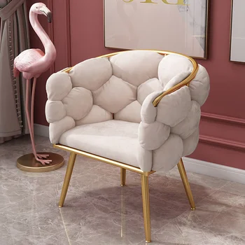 İskandinav Ev Makyaj Koltuğu Pembe Kadife Modern Tasarım Mobilya Oturma Odası Eğlence Koltuk Lüks Yatak Odası Dresser Yumuşak Sandalyeler