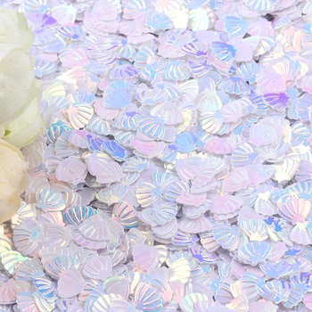 30g 7mm Konfeti Glitter Kabuk Mermaid Parti Masa Dağılım DIY Dekor Yanardöner Kabuk Deniz Altında Tema Doğum Günü Partisi Dekoru