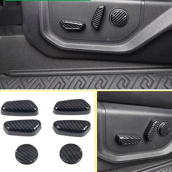 Koltuk Ayar Anahtarı Düğmesi ayar kapağı Araba Styling Aksesuarları Ford F150 2015-2020 Karbon Fiber İç Çıkartmalar Otomobil Parçaları