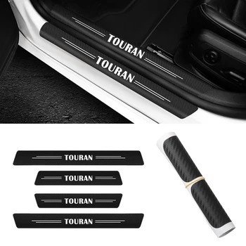 Araba Eşik Koruma Sticker Karbon Fiber Sticker Dekoratif Koruma Scratch Pad Filmi Araba Aksesuarları Volkswagen Touran için