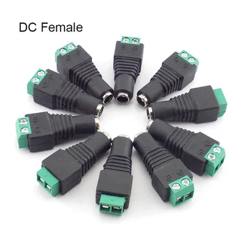 10 adet DC Dişi Fiş 5.5 mm 2.1 mm DC Güç Kablosu Konnektör Adaptörü jak bağlantısı Led şerit ışık güvenlik kamerası