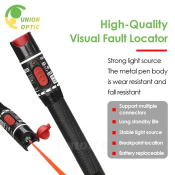 Görsel hata bulucu Fiber optik kırmızı ışık kalem optik kablo test cihazı 5 MW ~ 50 MW (isteğe bağlı) aralığı VFL
