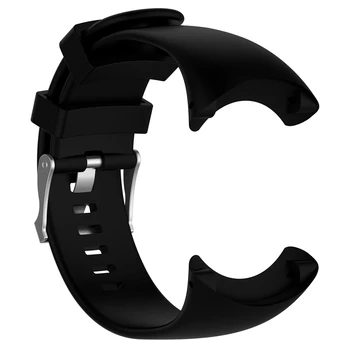 Watchband Silikon Yedek Bilek Bandı Kayışı Suunto Çekirdek Tüm Siyah spor saat