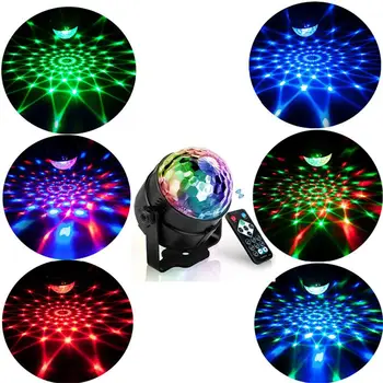 1~8 ADET Renk çakarlı lamba Ses Aktif Sahne Uzaktan Kumanda ile Disko Topu Lambaları Ev Odası için Partiler Çocuklar Doğum Günü