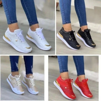 2023 Sneakers Ayakkabı Kadın Rahat Bayan Ayakkabıları Düz kadın Sneakers Ayakkabı Platformu Sneakers Eğitmenler Ayakkabı Kadın Mujer