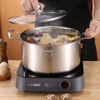 Elektrikli Mutfak Pot İndüksiyon Paslanmaz Pot Stok çorba tenceresi Çelik Mutfak Güveç çorba tenceresi Mutfak Pot Pişirme