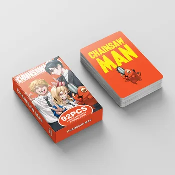 92 Adet / takım Anime Testere Adam Lomo Kartları Photocards Fotoğraf Kartı Denji Makima Aki Hayakawa Güç Pochita Kartpostal Çocuklar Hediye