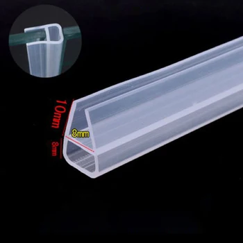 Suya dayanıklı 2M Uzunluk Silikon Şerit Çerçevesiz Sürgülü duş kapısı F/U Şekli Su Geçirmez 6mm/8mm/10mm/12mm