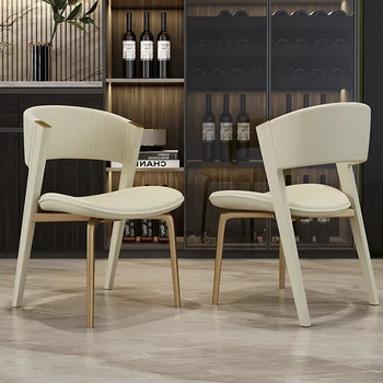 İskandinav italyan ışık lüks yemek sandalyesi ergonomik benzersiz makyaj sandalyeler tembel moda Leatherİnterior süslemeleri