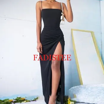 Siyah Mermaid balo kıyafetleri spagetti sapanlar Vestidos De Fiesta Elegantes Para Mujer 2023 Parti Abiye giyim Vestidos