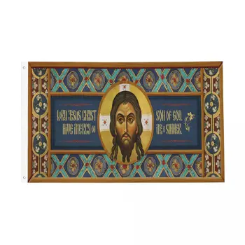 Ortodoks Rus İsa Namaz Bayrağı Kapalı Açık Afiş Polyester Dekorasyon Dayanıklı 60x90 90x150cm Bayrakları