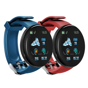 Moda Elektron Saat Kan Basıncı nabız monitörü Yuvarlak Su Geçirmez akıllı saat akıllı bilezik 1.44 İnç Spor İzci