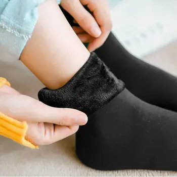1 ~ 7 ADET Kar Botları Kat Çorap Kadife Kadın Kış Sıcak Kalınlaşmak Termal Çorap Yumuşak Rahat Düz Renk Çorap Yün Kaşmir Ev