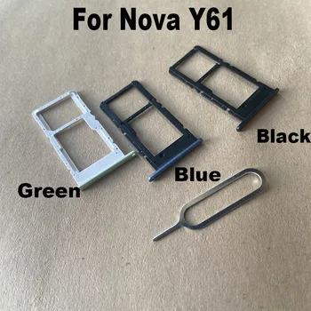 Orijinal Yeni Sım Kart Tepsi İçin Huawei Nova Y61 Yuvası Tutucu Soket Adaptörü Bağlayıcı Onarım Parçaları Değiştirme