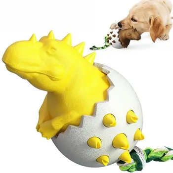 Dinozor yumurtası Şekli Köpek Oyuncak İnteraktif çiğneme oyuncağı Büyük Köpekler İçin Bite dayanıklı Kauçuk Komik Oyuncak Diş Temizleme Topu