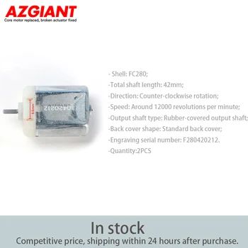 AZGIANT 2 ADET Yüksek Hızlı FC280 saat yönünün tersine Rotasyon Motoru 42mm Mil Uzunluğu 12000 RPM DIY Elektrik Motorları