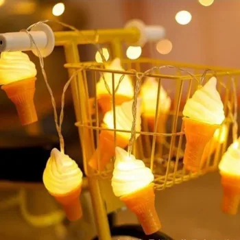 Peri ışıkları Led dondurma dize gökkuşağı Garland Noel Ağacı çocuk yatak odası oturma odası dekor lambası veranda düğün parti açık