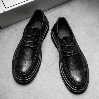 Erkek Deri Oxford rahat Elbise Ayakkabı Orijinalleri Lace Up Resmi İş Rahat Günlük Derby Ayakkabı Erkek