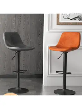 Bar sandalyesi Kaldırılabilir Ve döndürülebilir Modern basit arka Bar taburesi ışık lüks yerli bar sandalyesi demir yüksek sandalye