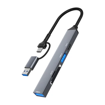 5 Port Tipi C USB Hub USB 3.0 2.0 USB C Yerleştirme İstasyonu SD TF Kart Okuyucu Çoklu Splitter Adaptörü için Xiaomi Lenovo Macbook Pro