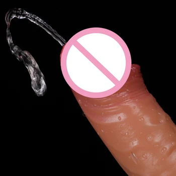 Basın Jet Su Gerçekçi Yapay Penis Sıvı Silikon Malzeme Kadın Orgazm Masturbator 18 + Yetişkin Seks Oyuncakları Taklit Ejakülat Peins
