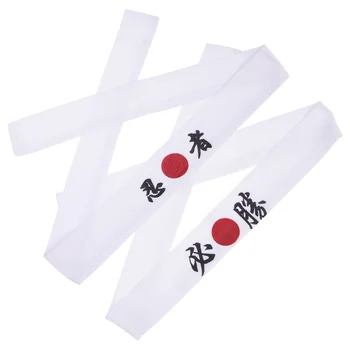 2 Adet Ninja Kafa Bandı Pamuk Karate Nefes Kayış Şef Kostüm Erkekler Kravat Aksesuarları Suşi Japon Ev Bayan Boho Kıyafet