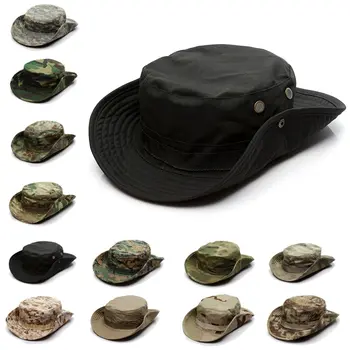 Kamuflaj Taktik Kap Askeri Boonie Şapka ABD Ordusu Kapaklar Camo Erkekler Açık Spor Güneş kova kapağı Balıkçılık Yürüyüş Avcılık Şapka 60CM
