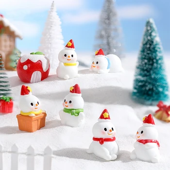 Noel Mini minyatürleri kardan adam reçine figürler Noel Baba modeli Dekorasyon