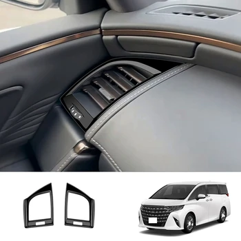 Toyota Alphard için 40 Serisi 2023 + RHD Parlak Siyah Dashboard Klima Havalandırma Çıkışı Kapak Trim Çerçeve Sticker Parçaları